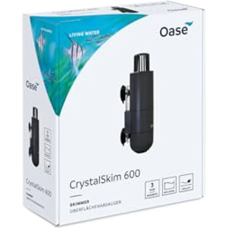 OASE CrystalSkim 600 Aquarienskimmer, kompakter Oberflächenabsauger mit einstellbarem leisen Motor und integrierter Sicherheitselementen – Bild 2