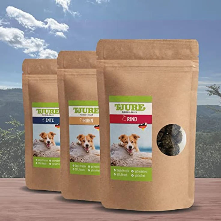 TJURE Hundesnack Mix All in One (6 x 150g) | Getreidefreie Trainingsleckerli mit 95% Fleisch in 6 Sorten | Luftgetrocknete Hunde Snacks ohne Zusatzstoffe – Bild 3