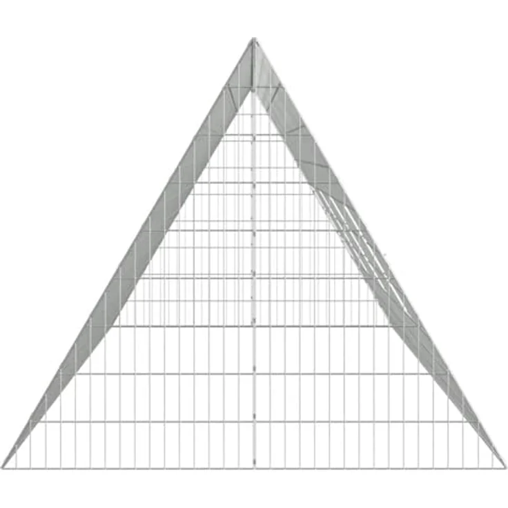 vidaXL Hasenkäfig Silber 215 x 100 x 85 cm, Verzinkter Stahl, Wetterfest und Robust für Garten und Terrasse – Bild 4