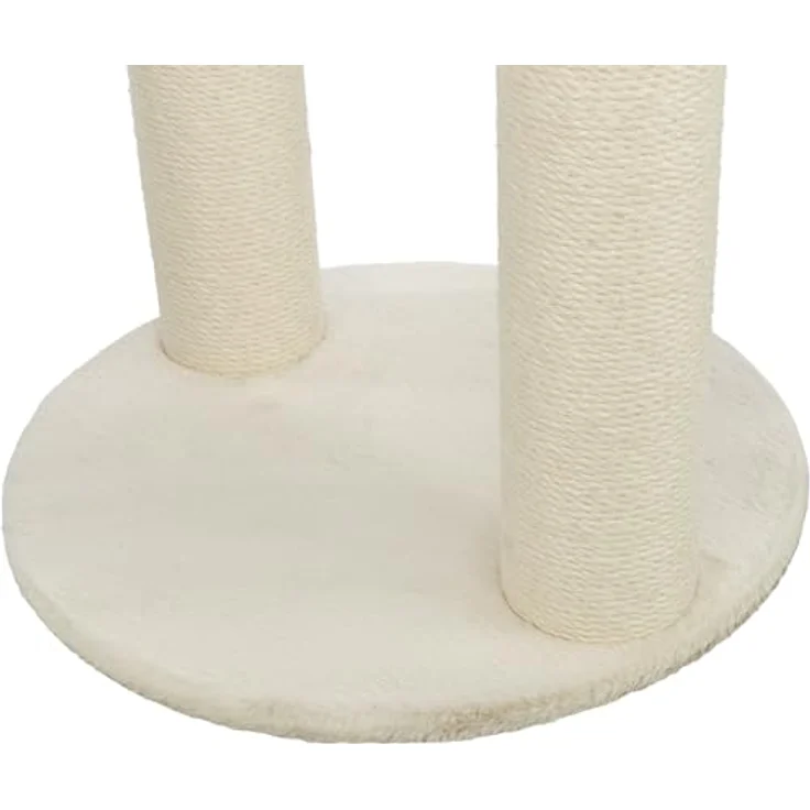 Trixie Kratzbaum Leo, mehrstöckiger Katzenbaum mit gemütlichen Liegeflächen und robusten Kratzflächen, 82 cm, Creme – Bild 5