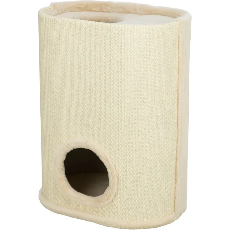 TRIXIE Kratztonne Cat Tower Arina, creme, 65 cm, aus Holz für Katzen