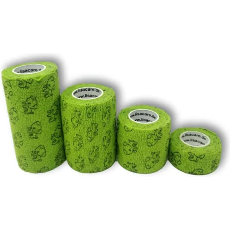 LisaCare selbstklebender Verband Hund, Haftbandage Wasser- & Schmutzabweisend, 4er-Set 2,5-10cm breit, grün – Bild 2