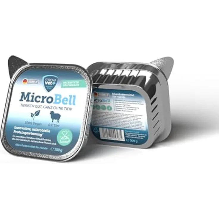 marsavet+ Marsavet veganes Nassfutter für Hunde – MicroBell mit mikrobiellem Protein, hypoallergen, getreide- und glutenfrei, 300 g