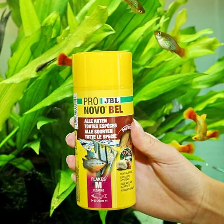 JBL PRONOVO BEL FLAKES, Hauptfutter für Aquarienfische von 8-20 cm, präbiotische Flocken mit natürlichen Rohstoffen, 250 ml – Bild 5