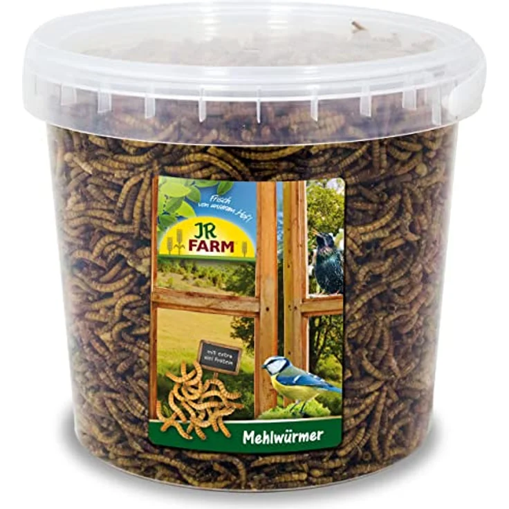 JR Farm Mehlwürmer, Eiweißreicher Snack für Wildvögel, 400 g, naturbelassen ohne Zusatzstoffe – Bild 1