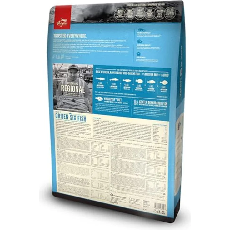 Orijen Six Fish, Hundefutter mit 80% Fischanteil für gesunde Haut und glänzendes Fell, 11,4 kg – Bild 3