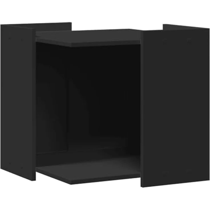 vidaXL Katzentoilette, Katzenklo Schwarz 53x53x51 cm Holzwerkstoff, Platzsparendes und vielseitig einsetzbares Katzenmöbel – Bild 2