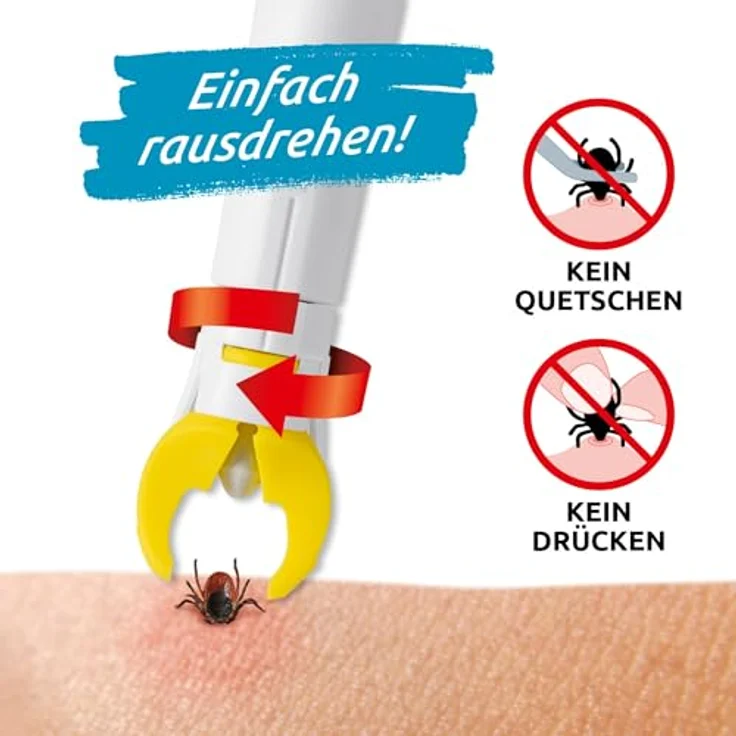 tickSAFE Zeckengreifer Mensch, sanfter Greiferkopf mit Rotations-Technologie für schonendes Herausdrehen, ideal für empfindliche Stellen – Bild 2