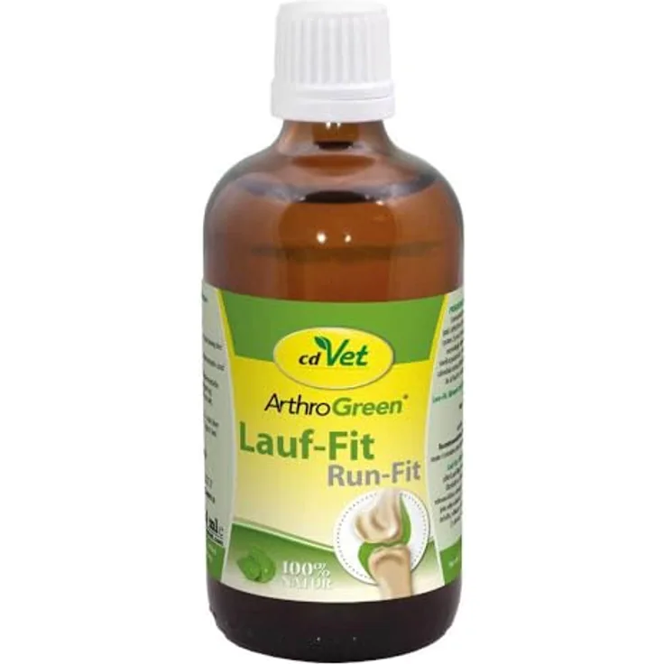 cdVet ArthroGreen Lauf-Fit 100ml, Nahrungsergänzung zur Gelenkunterstützung für Pferd, Hund und Katze mit Kräutern