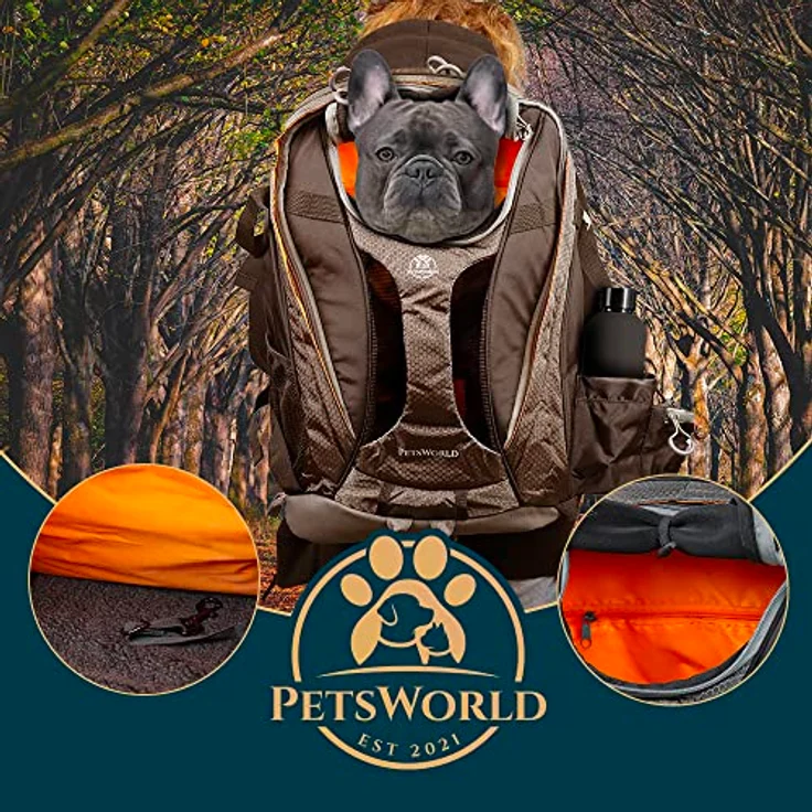 PETSWORLD Hunderucksack für Hunde bis 5 kg, inkl. Kotbeutelspender, Wassernapf und Laptopfach, flugtauglich als Handgepäck, komfortabel und sicher – Bild 5