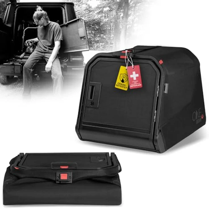 4pets 1ONE1 Origami Hundetransportbox, faltbar, sicherer Auto-Transport für Hunde, vier Größen (S, M, L, XL) – Bild 1