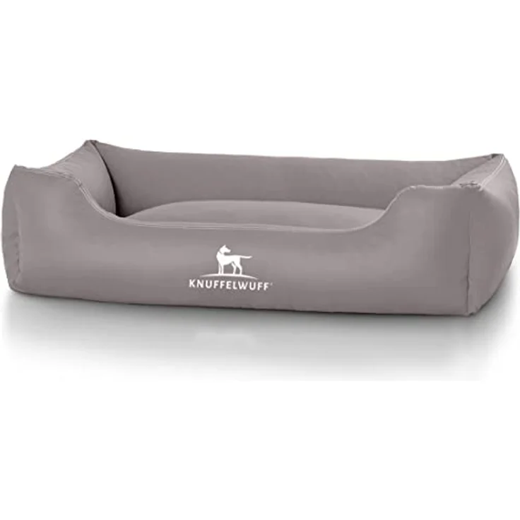 Knuffelwuff Leder Hundebett Sidney grau XXL – Bild 3