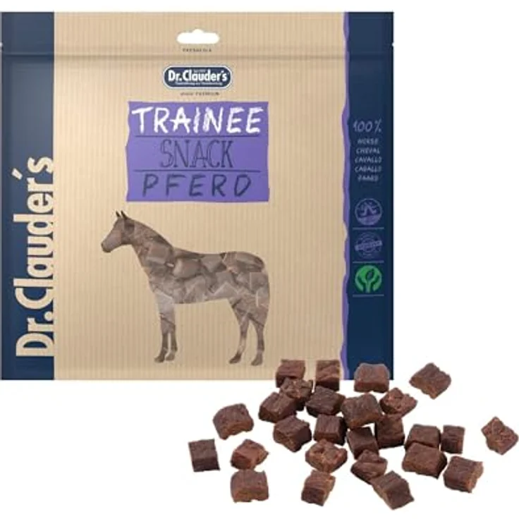 Dr.Clauder's Trainee Snack, Leicht verdauliche Hundesnacks aus 95% Pferdefleisch mit Inulin, 500g Frischebeutel – Bild 1