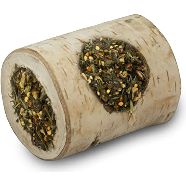 JR FARM Knabber Holzrolle Löwenzahn, 100 g mit nährstoffreicher Kräuterfüllung und 100 % Naturholz – Bild 2