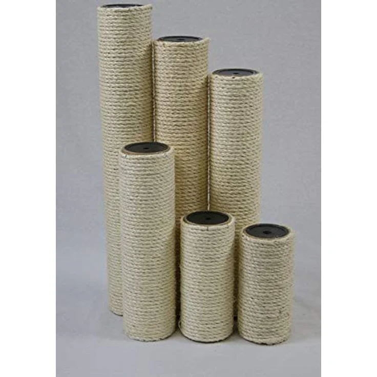 Lycce Ersatzstamm für Kratzbäume, Sisal Kratzsäule Ø 8cm x 19cm, mit Innengewinde M8 und Sisalseil umwickelt – Bild 1