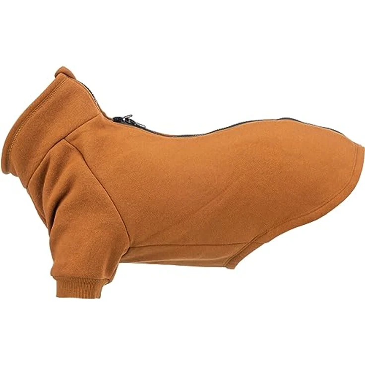 Trixie Citystyle Hundesweatshirt Amsterdam Roest, warmer Pullover aus Baumwolle mit 2-Wege-Reißverschluss, Größe L – Bild 2
