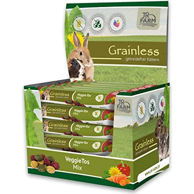 JR FARM Grainless VeggieTos Mix 25 g, getreidefreie Belohnungs-Drops mit Heilkräutern und Gemüse, made in Germany – Bild 2