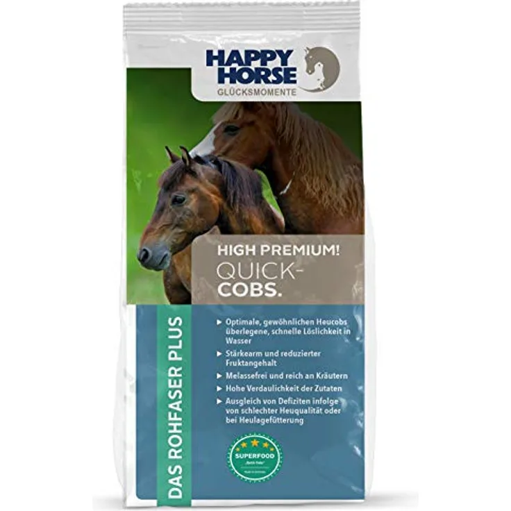Happy Horse Gastro Heucobs 14kg, Rohfaser Plus mit reduziertem Stärkegehalt und hochwertigen Kräutern, für bessere Verdauung und Vitalität