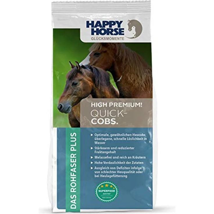 Happy Horse Gastro Heucobs 14kg, Rohfaser Plus mit reduziertem Stärkegehalt und hochwertigen Kräutern, für bessere Verdauung und Vitalität – Bild 1
