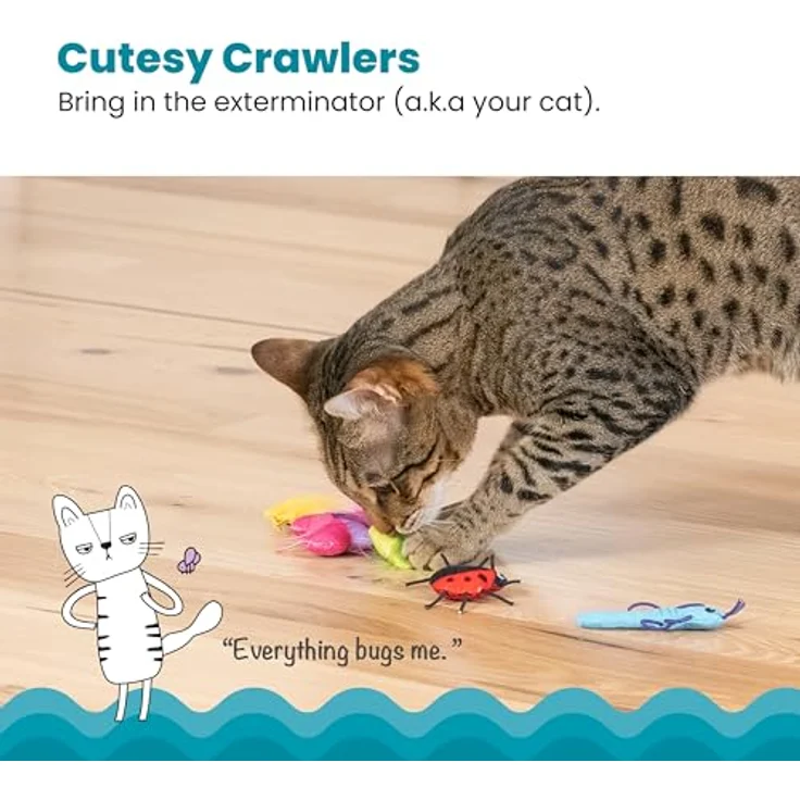 Catstages Cute As A Bug 6Pk Mlt, Katzenspielzeuge mit Katzenminze und verschiedenen Spielmerkmalen – Bild 2