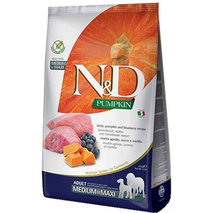 Farmina N&D Grain Free Kürbis Lamm Cranberry, Hunde-Trockenfutter, 12 kg, hohe Lebensmittelqualität, getreidefrei, reich an Proteinen, Vitaminen und Mineralien