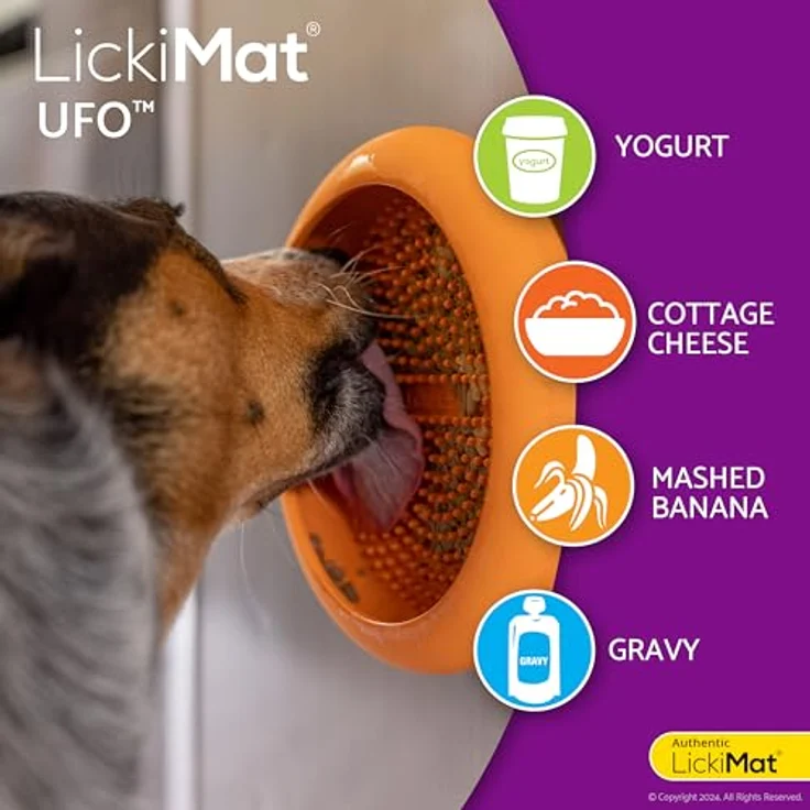 LickiMat Antischlingnapf UFO - Leckmatte für Hunde Slowfeeder ø 19 cm, Naturkautschuk, verschiedene Farben – Bild 5