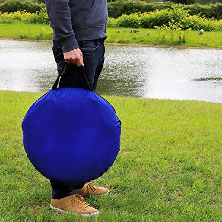 lionto Outdoor Tunnel für Hunde, 200x40 cm, Faltbarer Agility Tunnel mit Heringen aus reißfestem Material, blau – Bild 5