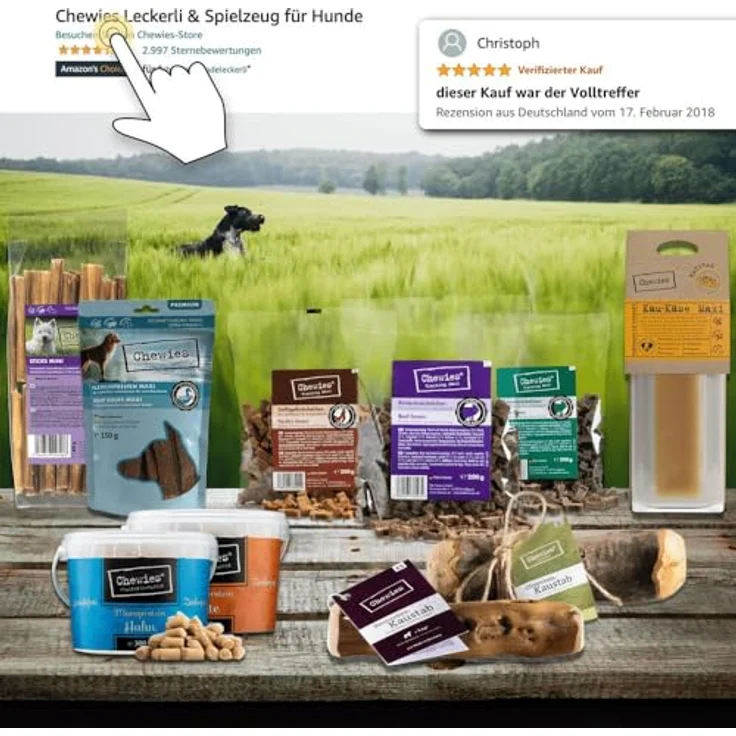 Chewies Geweih-Snack vom Rotwild L, Hundesnack für alle Altersgruppen, 160g – Bild 3