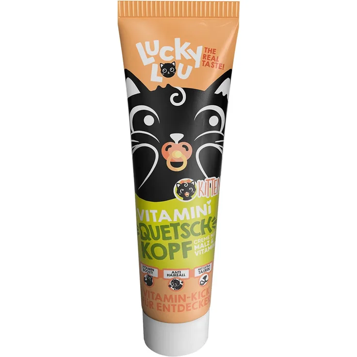 Lucky Lou Quetschkopf Vitamin Kitten, Katzensnack für Kitten, 100g