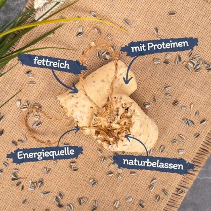 Lyra Pet® Protein Boost Körner Riegel mit Mehlwürmern, 3 x 12 STK., proteinreiches Vogelfutter für Sommer & Winter, premium Erdnussbutterriegel, biologisch abbaubarer Energiespender für Wildvögel – Bild 2