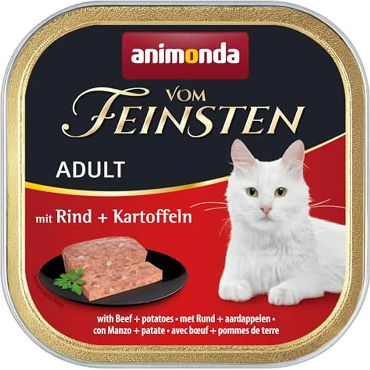 animonda vom Feinsten Rind und Kartoffeln, Katzen-Nassfutter in Pastetenform, 6x100g für ausgewachsene Katzen – Bild 3
