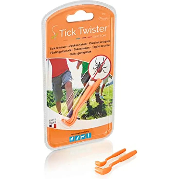 Tick Twister Zeckenhaken Mensch & Tier, 2 Stück, sortierte Farben, kompaktes Blister
