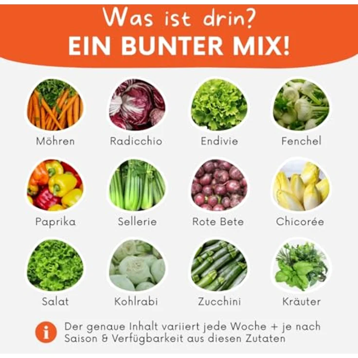 Knollenliebe Vun allem Ebbes Frischfutter-Box 3 kg, abwechslungsreiche Kleintierernährung mit Salaten, Kräutern und Gemüse – Bild 2