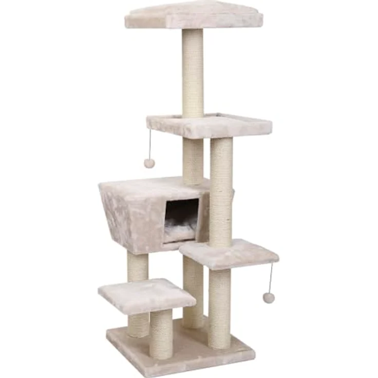 Europet Bernina 431-422434 Katzenkratzbaum Trend North Dakota, Circa 48 x 48 x 141 cm, Creme – Bild 2