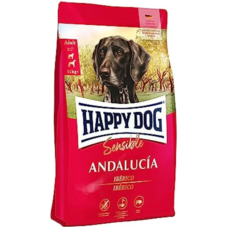 Happy Dog Supreme Sensible Andalucía, Trockenfutter für ausgewachsene Hunde ab 11 kg, magen- und darmfreundlich, 1kg – Bild 1