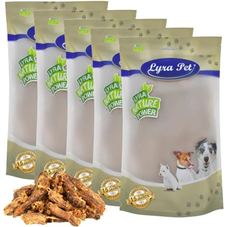 Lyra Pet® Hühnerhälse getrocknet, 5 kg, fettarmer Kausnack für Hunde, proteinreiche Belohnung – Bild 1