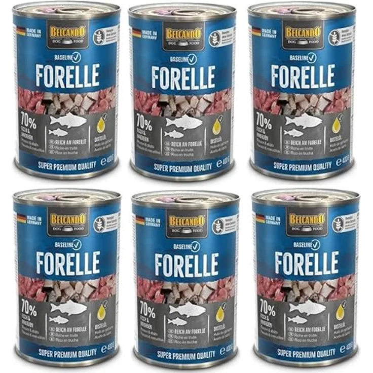 Belcando Baseline Forelle, Hunde-Nassfutter ohne Getreidezusatz, 6x400g