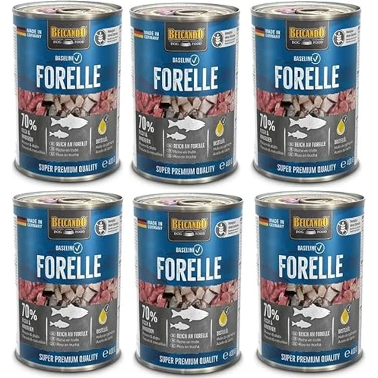Belcando Baseline Forelle, Hunde-Nassfutter ohne Getreidezusatz, 6x400g – Bild 1