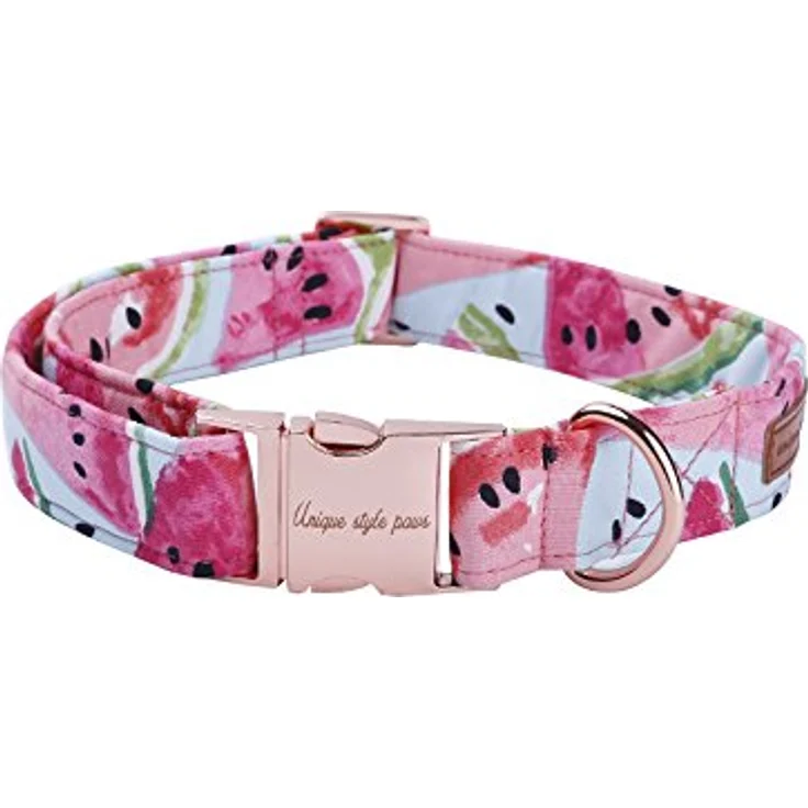 Unique Style Paws Hundehalsband mit Fliege, verstellbar für Hunde und Katzen, 40,64 cm - 60 cm, hochwertiger Baumwollstoff, eleganter D-Ring – Bild 3