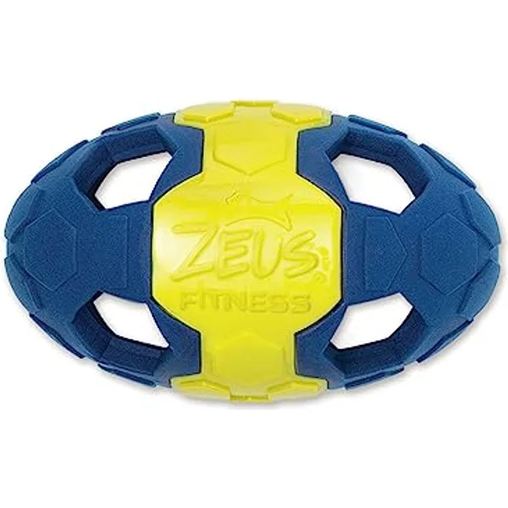 Zeus Fitness Apportierfußball, 18 cm, robuster thermoplastischer Gummi, schwimmfähig, leuchtende Farben