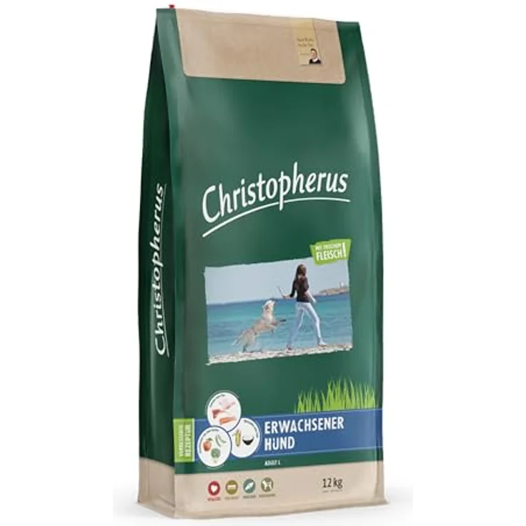 Christopherus Hunde-Trockenfutter für erwachsene Hunde, 12kg, mit magerem Geflügel – Bild 1