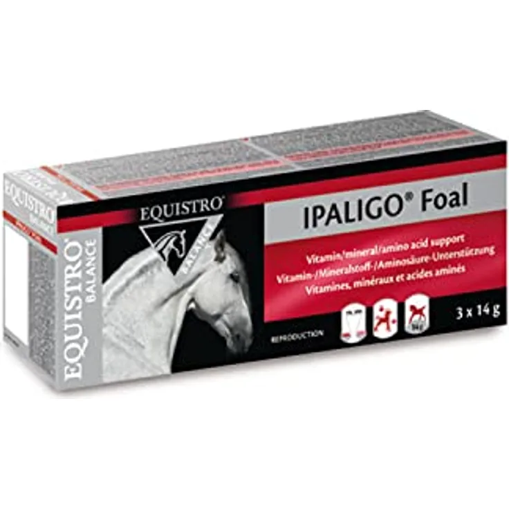 EQUISTRO® Ipaligo Foal, Ergänzungsfuttermittel für Fohlen mit essentiellen Vitaminen, Mineralstoffen & Aminosäuren, 3x14g