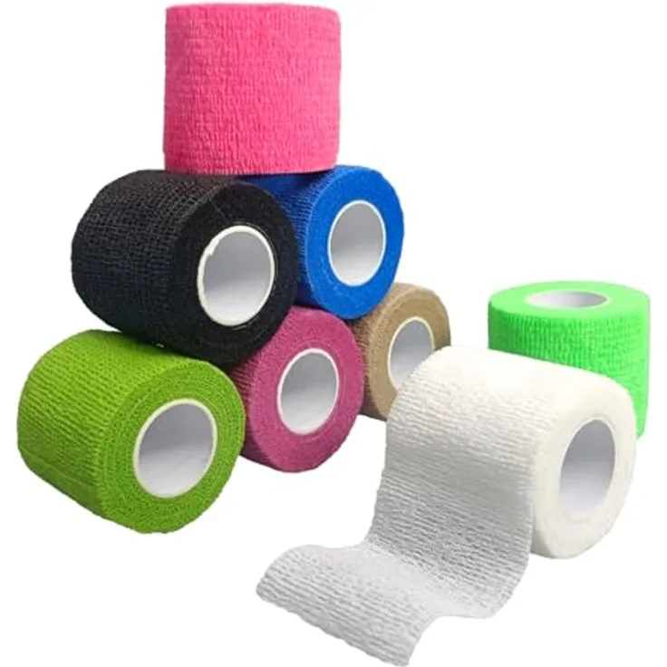 NELLHOMY 8 Rollen Selbstklebender Verband, 5cm x 4,5m, Elastische Kohäsive Bandage für Sport und Haustiere, Atmungsaktiv und Wasserdicht