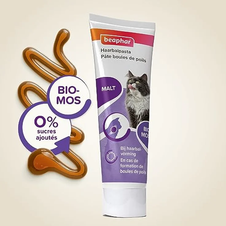 Beaphar Malt Paste gegen Haarballen, Sparpaket 2 x 250 g, mit präbiotischen Ballaststoffen für optimale Verdauung, ohne Zuckerzusatz – Bild 2