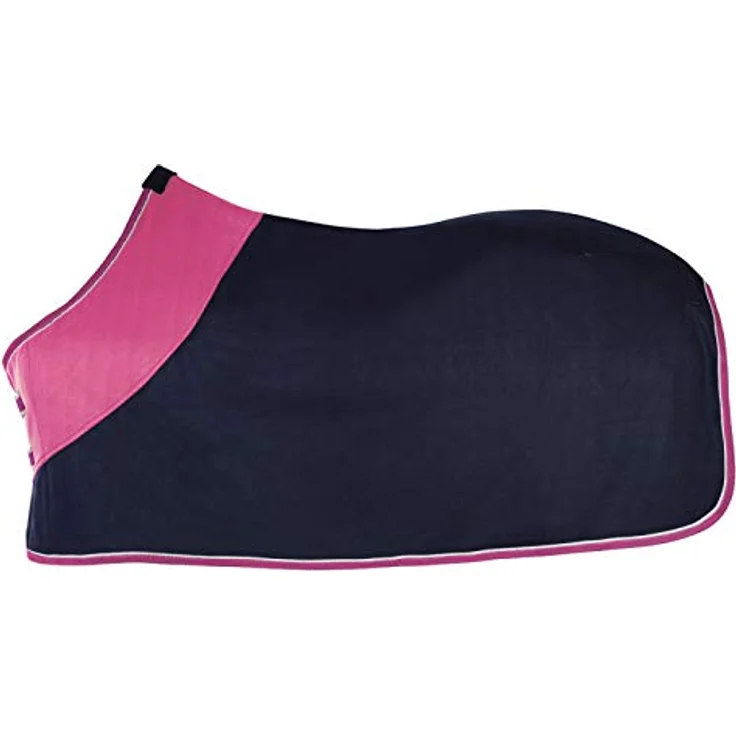 PFIFF 100983 Polarfleecedecke, zweifarbige Abschwitzdecke für Pferde, blau/pink, 155 cm, waschbar bis 30°C – Bild 2