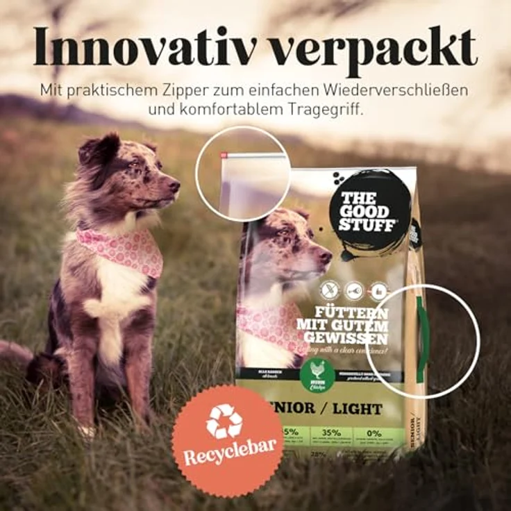 The Goodstuff Senior und Adult Light Huhn, Hunde-Trockenfutter mit hohem Fleischanteil, 12,5kg – Bild 8