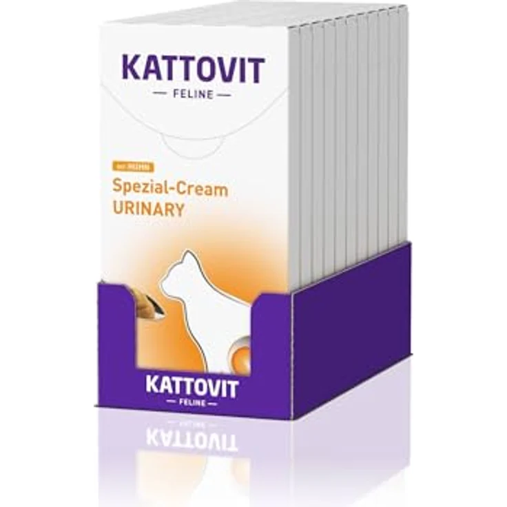 KATTOVIT Urinary-Cream für Katzen, magnesiumreduzierter Diätsnack mit Calciumsulfat, optimiert für Harnwegserkrankungen, praktische Portionierung – Bild 1