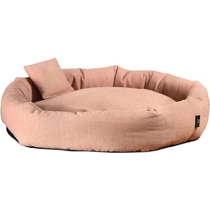 Rohrschneider Kuschelinsel für Hunde und Katzen, aus 100% recyceltem Material, herausnehmbares Innenkissen, abnehmbarer Bezug, Grau oder Rosa, Größe L: 90x18cm – Bild 1