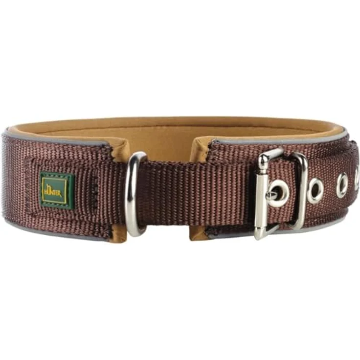 Hunter Hunde-Halsband Neopren Reflect braun-karamell M-L – Bild 2