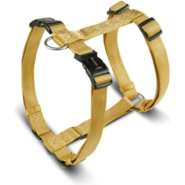 Wolters Professional Geschirr XL 75-100 cm x 2,5 cm, curry gelb, mit zwei Verschlüssen für einfaches An- und Ablegen, Halsband + Leine – Bild 2
